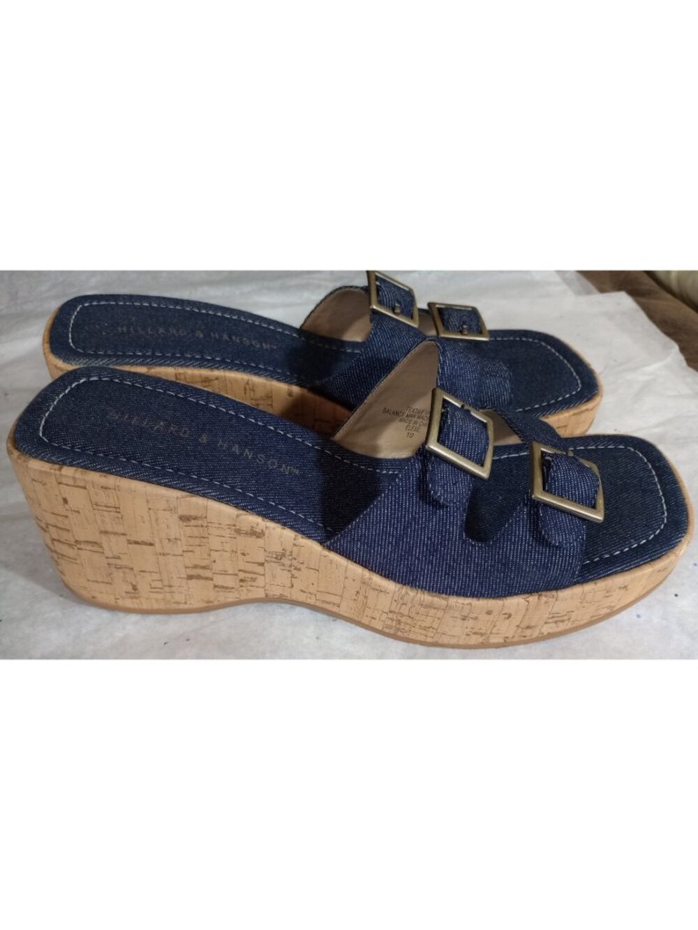 Hillard & Hanson Jean Buckle Sandals Womens 10 Medium-EUC